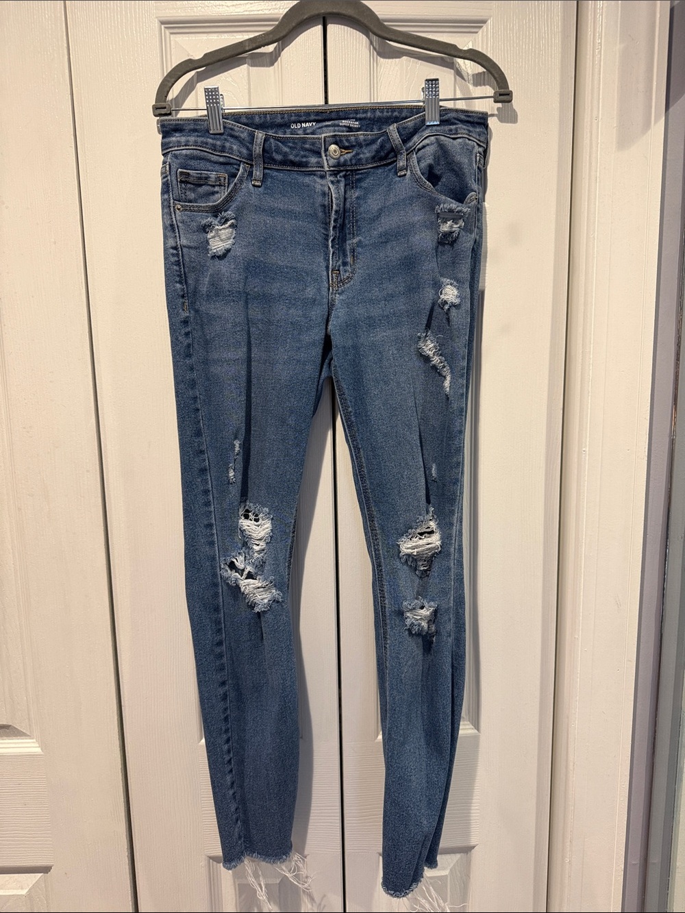 Old Navy Blue Ripped Skinny Jeans